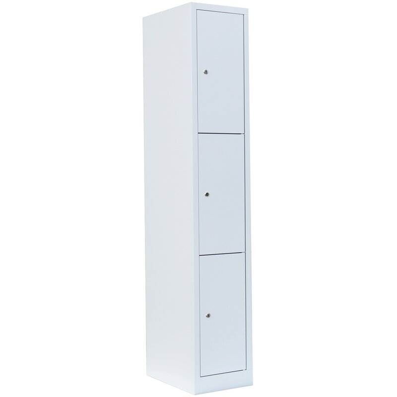 Lüllmann Schließfachschrank 1 Abteil 3 Fächer 1800 x 315 x 500 mm signalweiß Produktbild Lüllmann Schließfachschrank 1 Abteil 3 Fächer 1800 x 315 x 500 mm signalweiß