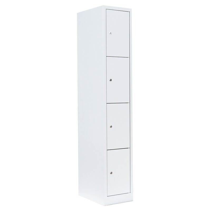 Lüllmann Schließfachschrank 1 Abteil 4 Fächer 1800 x 315 x 500 mm in signalweiß Produktbild Lüllmann Schließfachschrank 1 Abteil 4 Fächer 1800 x 315 x 500 mm in signalweiß