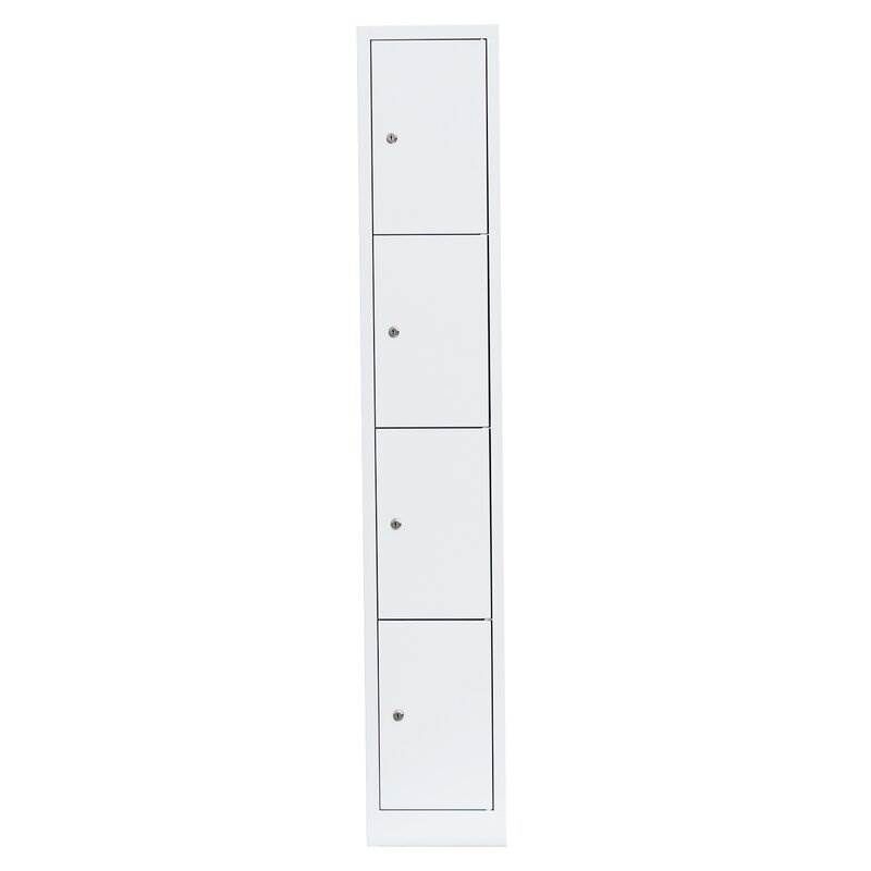 Lüllmann Schließfachschrank 1 Abteil 4 Fächer 1800 x 315 x 500 mm in signalweiß Produktbild Lüllmann Schließfachschrank 1 Abteil 4 Fächer 1800 x 315 x 500 mm in signalweiß bild 2