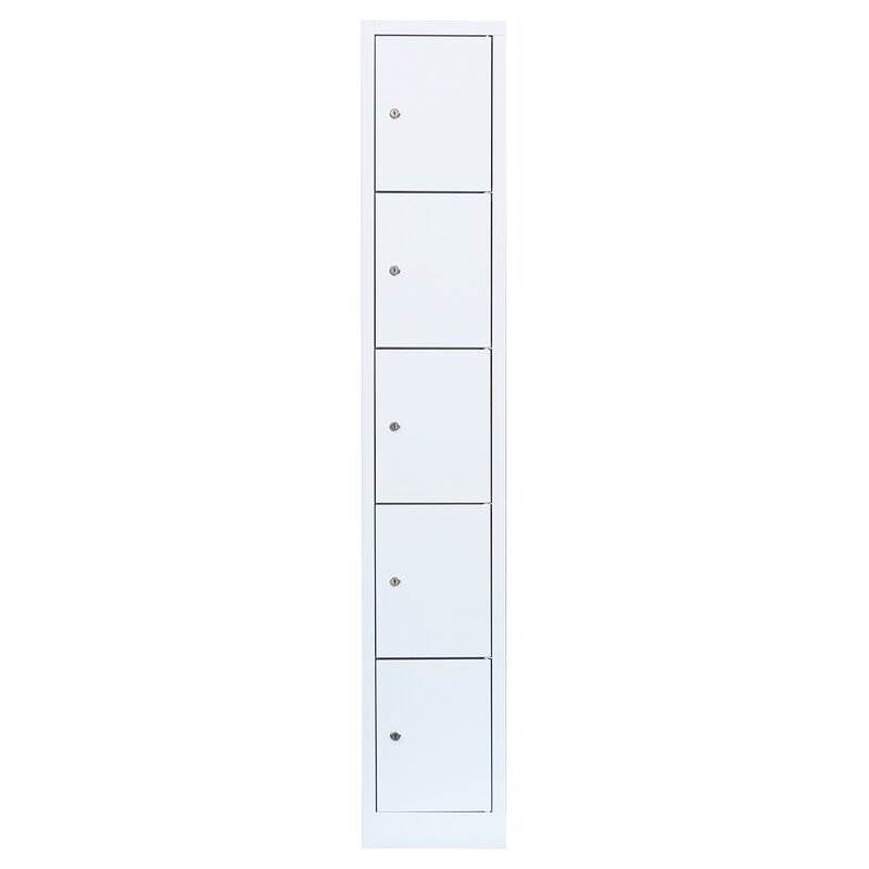 Lüllmann Schließfachschrank 1 Abteil 5 Fächer 1800 x 315 x 500 mm in signalweiß Produktbild Lüllmann Schließfachschrank 1 Abteil 5 Fächer 1800 x 315 x 500 mm in signalweiß bild 2