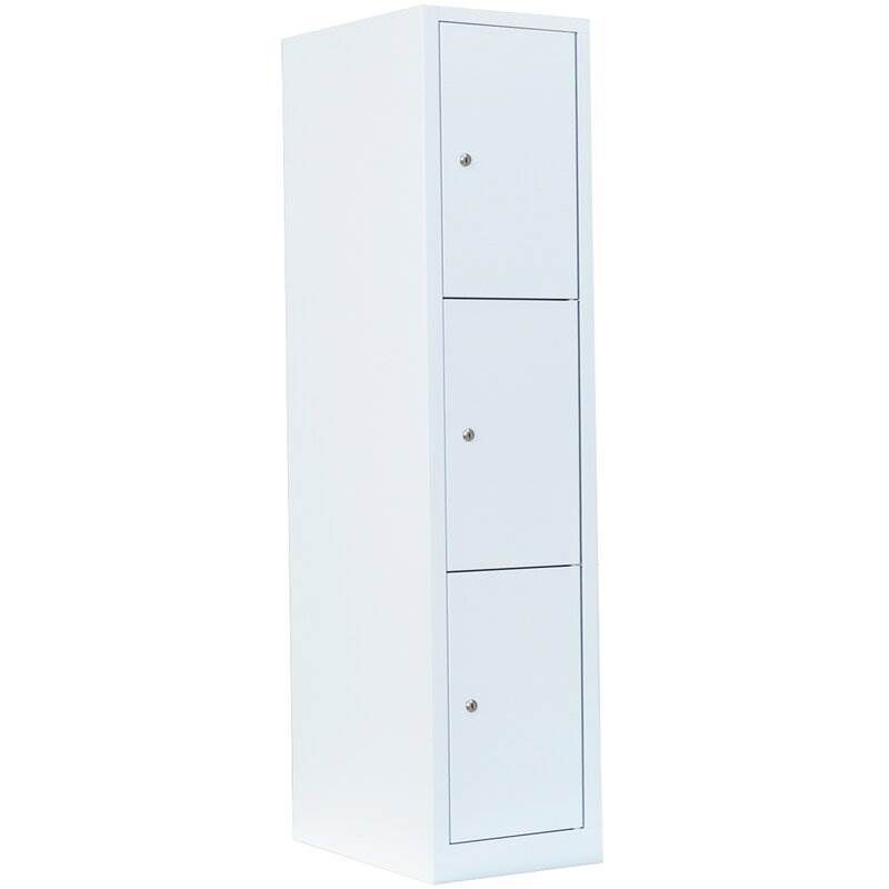 Lüllmann Schließfachschrank 1 Abteil 3 Fächer 1800 x 415 x 500 mm in signalweiß Produktbild Lüllmann Schließfachschrank 1 Abteil 3 Fächer 1800 x 415 x 500 mm in signalweiß