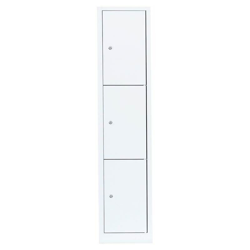 Lüllmann Schließfachschrank 1 Abteil 3 Fächer 1800 x 415 x 500 mm in signalweiß Produktbild Lüllmann Schließfachschrank 1 Abteil 3 Fächer 1800 x 415 x 500 mm in signalweiß bild 2