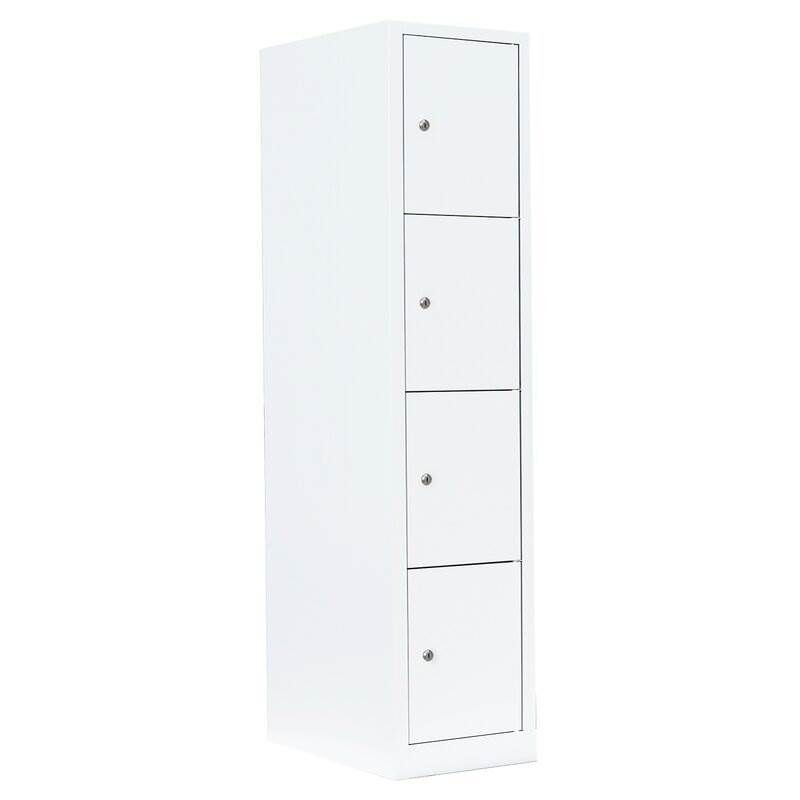 Lüllmann Schließfachschrank 1 Abteil 4 Fächer 1800 x 415 x 500 mm in signalweiß Produktbild Lüllmann Schließfachschrank 1 Abteil 4 Fächer 1800 x 415 x 500 mm in signalweiß