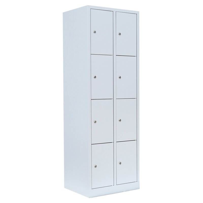 Lüllmann Schließfachschrank 2 Abteile 8 Fächer 1800 x 600 x 500 mm in lichtgrau Produktbild Lüllmann Schließfachschrank 2 Abteile 8 Fächer 1800 x 600 x 500 mm in lichtgrau