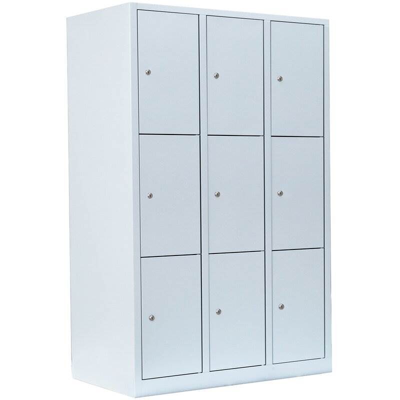 Lüllmann Schließfachschrank 3 Abteile 9 Fächer 1800 x 1185 x 500 mm lichtgrau Produktbild Lüllmann Schließfachschrank 3 Abteile 9 Fächer 1800 x 1185 x 500 mm lichtgrau