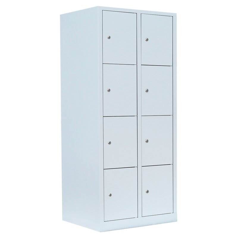 Lüllmann Schließfachschrank 2 Abteile 8 Fächer 1800 x 800 x 500 mm in lichtgrau Lüllmann Schließfachschrank 2 Abteile 8 Fächer 1800 x 800 x 500 mm in lichtgrau