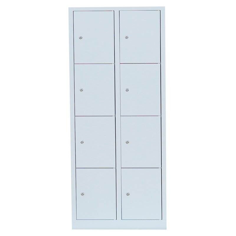 Lüllmann Schließfachschrank 2 Abteile 8 Fächer 1800 x 800 x 500 mm in lichtgrau Lüllmann Schließfachschrank 2 Abteile 8 Fächer 1800 x 800 x 500 mm in lichtgrau
