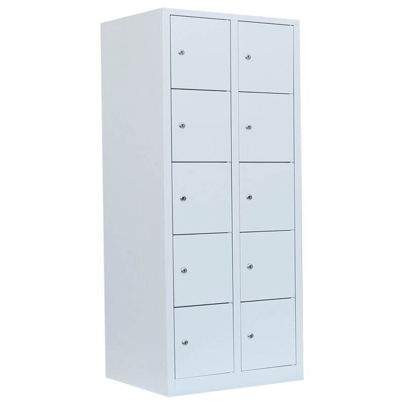 Lüllmann Schließfachschrank 2 Abteile 10 Fächer 1800 x 800 x 500 mm in lichtgrau Produktbild Lüllmann Schließfachschrank 2 Abteile 10 Fächer 1800 x 800 x 500 mm in lichtgrau