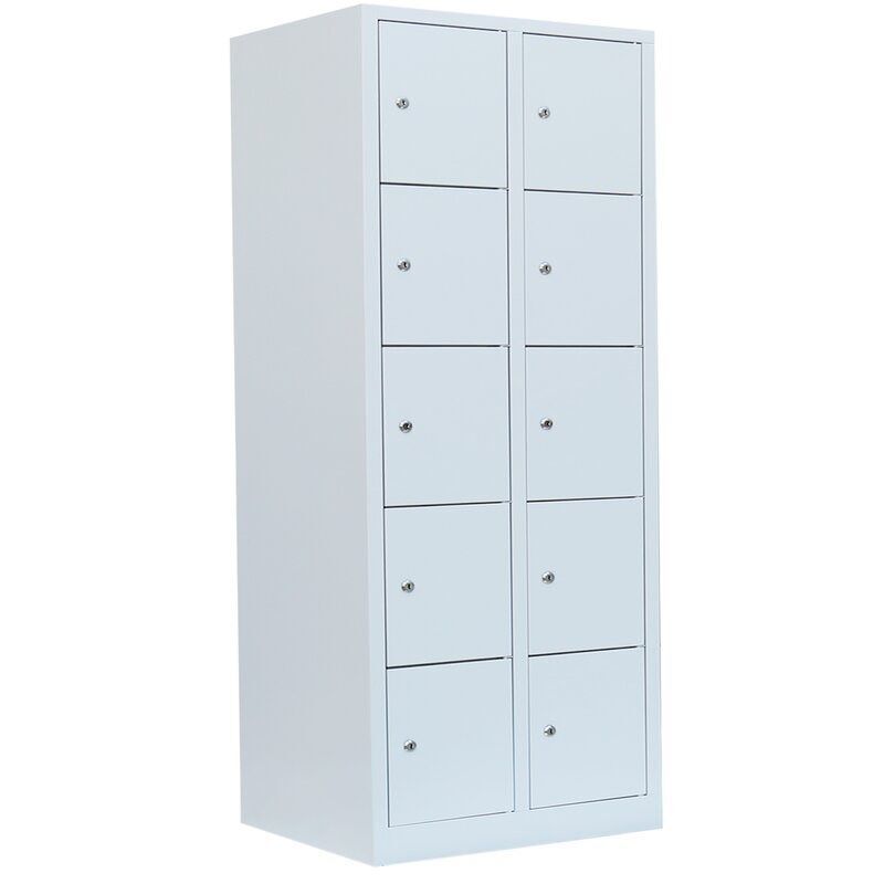 Lüllmann XL Schließfachschrank 10 Fächer 1900 x 800 x 450 mm lichtgrau Produktbild Lüllmann XL Schließfachschrank 10 Fächer 1900 x 800 x 450 mm lichtgrau bild 2