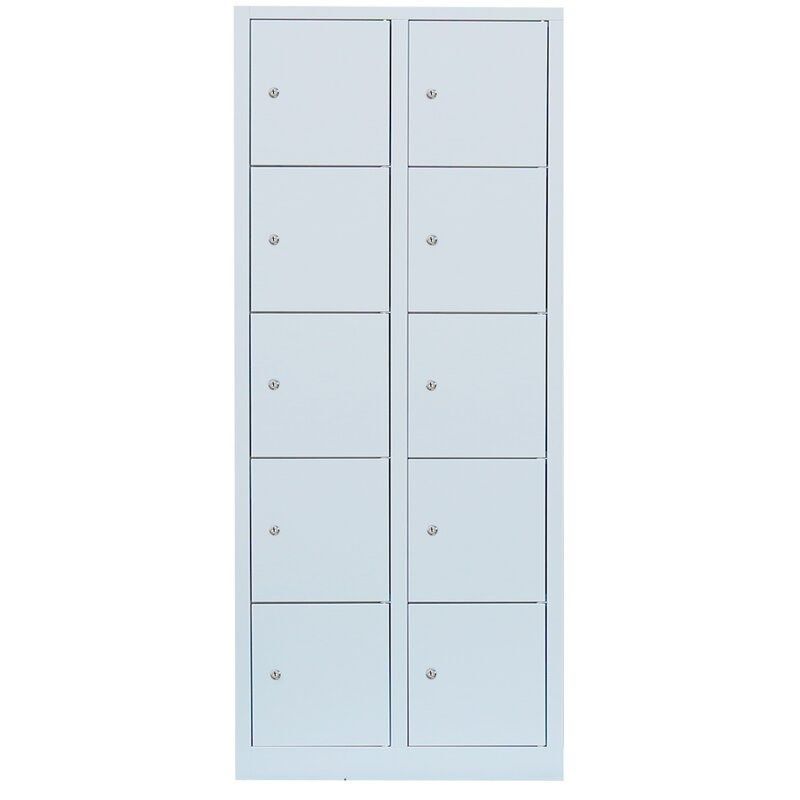Lüllmann XL Schließfachschrank 10 Fächer 1900 x 800 x 450 mm lichtgrau Produktbild Lüllmann XL Schließfachschrank 10 Fächer 1900 x 800 x 450 mm lichtgrau