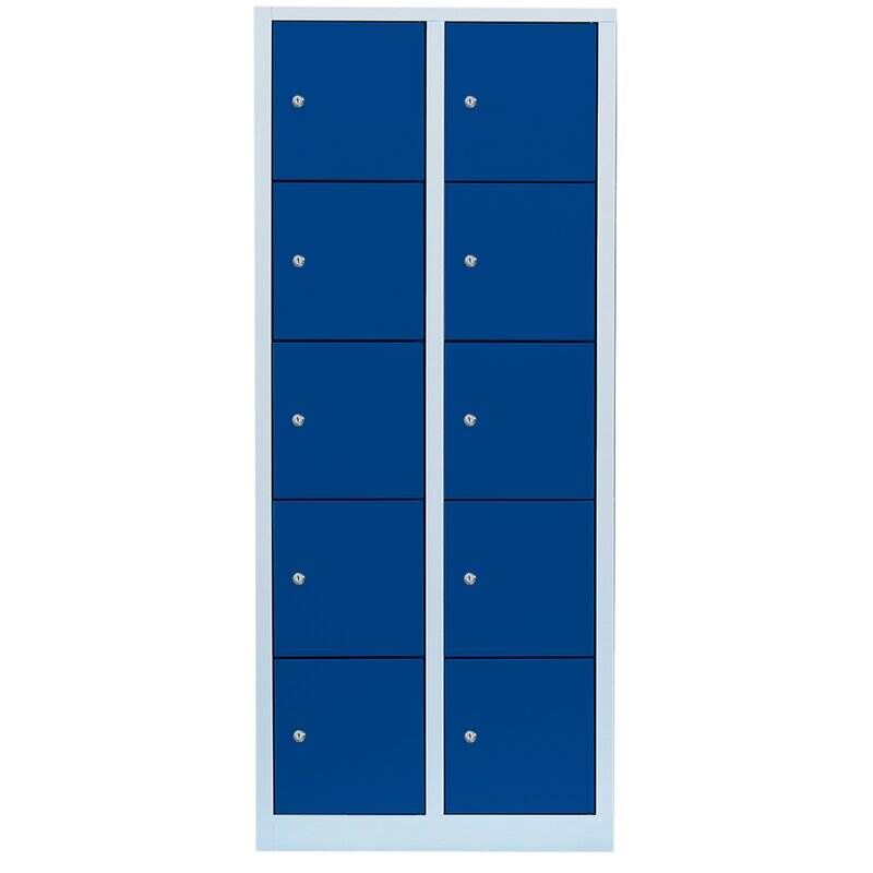 Lüllmann XL Schließfachschrank 2 Abteile 10 Fächer 1900 x 800 x 450 mm in lichtgrau Produktbild Lüllmann XL Schließfachschrank 2 Abteile 10 Fächer 1900 x 800 x 450 mm in lichtgrau bild 2