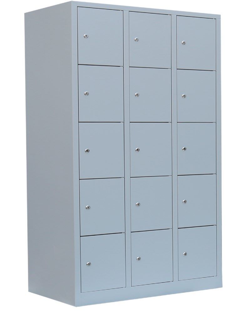 Lüllmann XL Schließfachschrank 15 Fächer 1900 x 1185 x 450 mm lichtgrau Produktbild Lüllmann XL Schließfachschrank 15 Fächer 1900 x 1185 x 450 mm lichtgrau bild 7