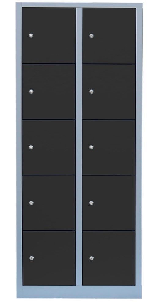 Lüllmann XL Schließfachschrank 10 Fächer 1900 x 800 x 450 mm lichtgrau anth Produktbild Lüllmann XL Schließfachschrank 10 Fächer 1900 x 800 x 450 mm lichtgrau anth