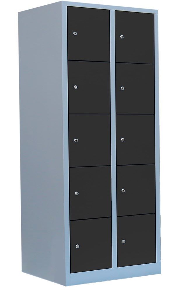 Lüllmann XL Schließfachschrank 10 Fächer 1900 x 800 x 450 mm lichtgrau anth Produktbild Lüllmann XL Schließfachschrank 10 Fächer 1900 x 800 x 450 mm lichtgrau anth bild 3