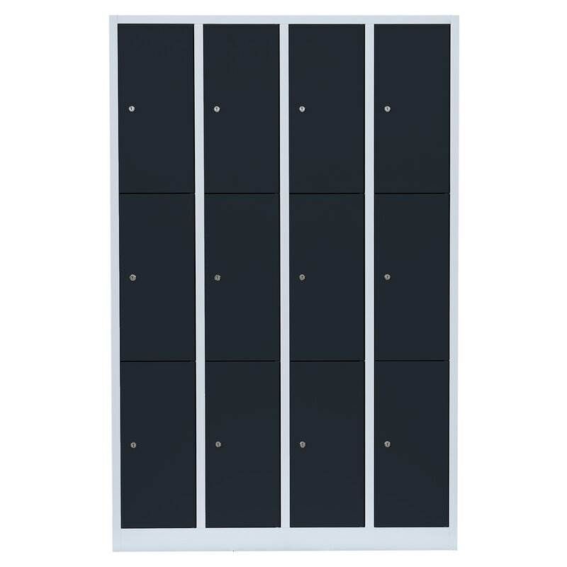 Lüllmann Schließfachschrank 4 Abteile 12 Fächer 1800 x 1170 x 500 mm Produktbild Lüllmann Schließfachschrank 4 Abteile 12 Fächer 1800 x 1170 x 500 mm bild 2