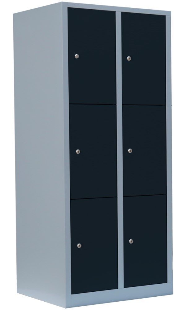 Lüllmann Schließfachschrank 6 Fächer 1800 x 800 x 500 mm lichtgrau anthrazi Produktbild Lüllmann Schließfachschrank 6 Fächer 1800 x 800 x 500 mm lichtgrau anthrazi bild 3