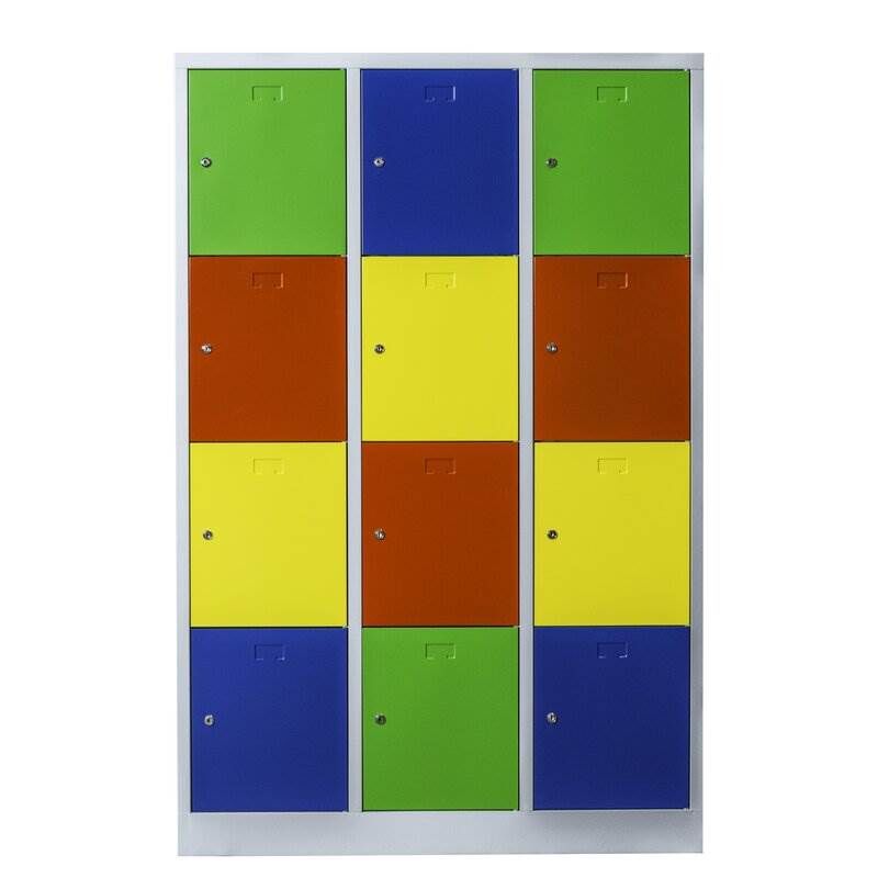 Lüllmann Schließfachschrank 3 Abteile 12 Fächer 1800 x 1185 x 500 mm in bunt Produktbild Lüllmann Schließfachschrank 3 Abteile 12 Fächer 1800 x 1185 x 500 mm in bunt bild 2