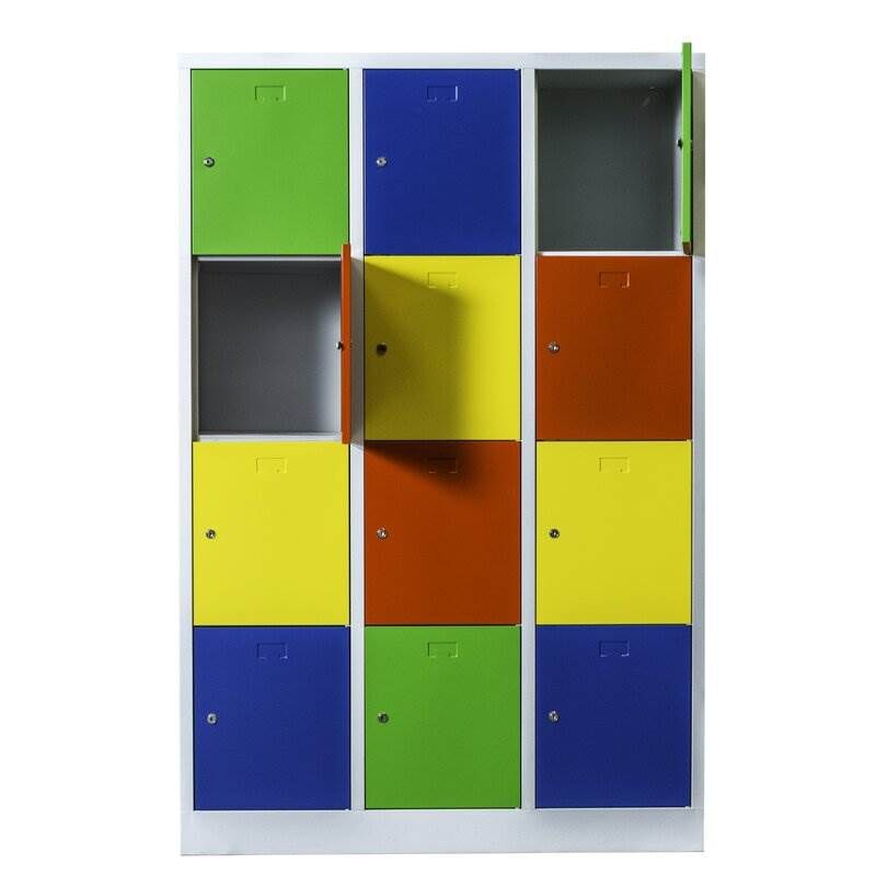 Lüllmann Schließfachschrank 3 Abteile 12 Fächer 1800 x 1185 x 500 mm in bunt Produktbild Lüllmann Schließfachschrank 3 Abteile 12 Fächer 1800 x 1185 x 500 mm in bunt bild 3