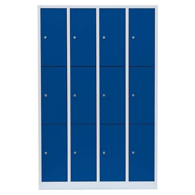 Lüllmann Schließfachschrank 4 Abteile 12 Fächer 1800 x 1170 x 500 mm Produktbild Lüllmann Schließfachschrank 4 Abteile 12 Fächer 1800 x 1170 x 500 mm bild 2