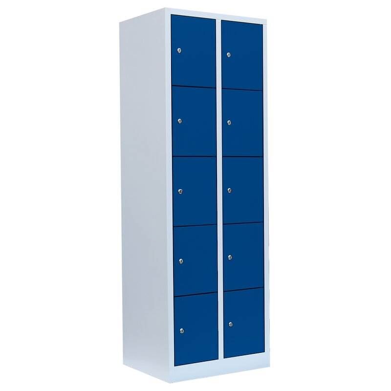 Lüllmann Schließfachschrank 2 Abteile 10 Fächer 1800 x 600 x 500 mm Produktbild Lüllmann Schließfachschrank 2 Abteile 10 Fächer 1800 x 600 x 500 mm
