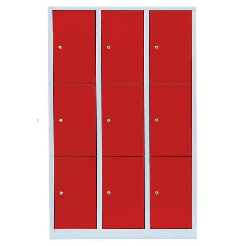 Lüllmann Schließfachschrank 3 Abteile 9 Fächer 1800 x 1185 x 500 mm Produktbild Lüllmann Schließfachschrank 3 Abteile 9 Fächer 1800 x 1185 x 500 mm bild 2