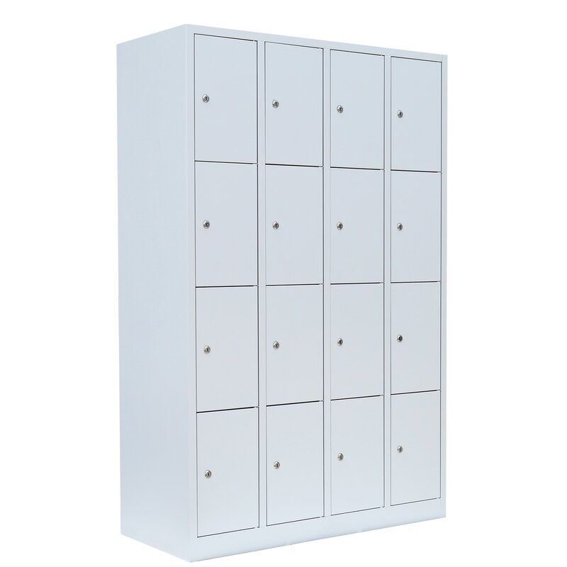 Lüllmann Schließfachschrank 4 Abteile 16 Fächern 1800 x 1170 x 500 mm lichtgrau Produktbild Lüllmann Schließfachschrank 4 Abteile 16 Fächern 1800 x 1170 x 500 mm lichtgrau bild 2