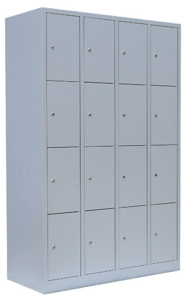 Lüllmann Schließfachschrank 4 Abteile 16 Fächern 1800 x 1170 x 500 mm lichtgrau Produktbild Lüllmann Schließfachschrank 4 Abteile 16 Fächern 1800 x 1170 x 500 mm lichtgrau bild 7