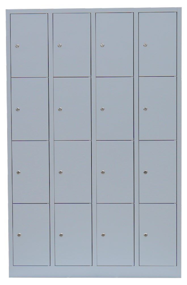 Lüllmann Schließfachschrank 4 Abteile 16 Fächern 1800 x 1170 x 500 mm lichtgrau Produktbild Lüllmann Schließfachschrank 4 Abteile 16 Fächern 1800 x 1170 x 500 mm lichtgrau bild 9