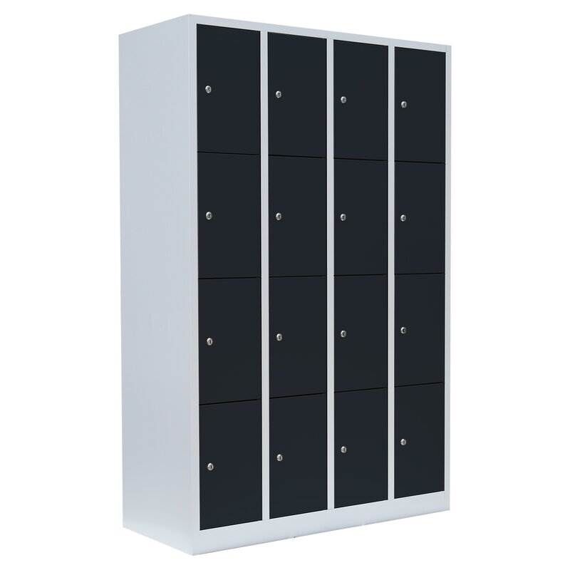 Lüllmann Schließfachschrank 4 Abteile 16 Fächern 1800 x 1170 x 500 mm Produktbild Lüllmann Schließfachschrank 4 Abteile 16 Fächern 1800 x 1170 x 500 mm