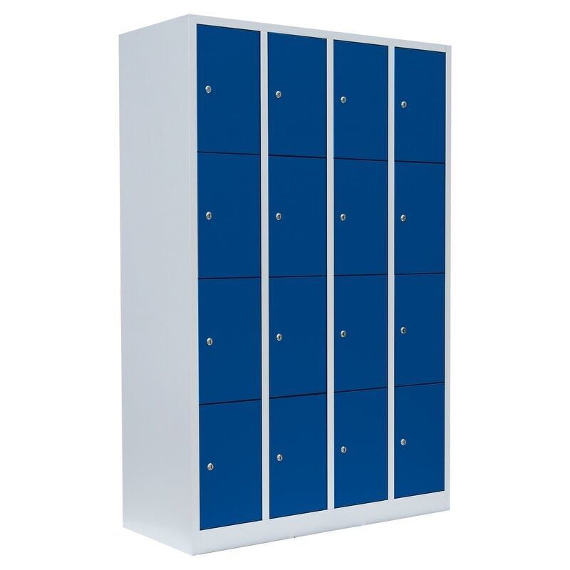 Lüllmann Schließfachschrank 16 Fächern 1800 x 1170 x 500 mm lichtgrau enzia Produktbild Lüllmann Schließfachschrank 16 Fächern 1800 x 1170 x 500 mm lichtgrau enzia bild 2
