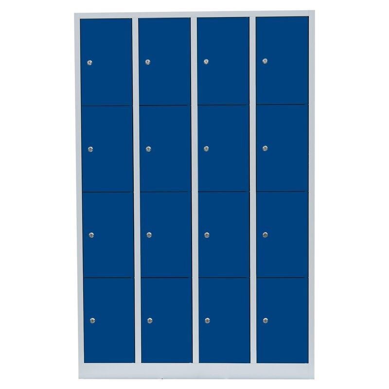 Lüllmann Schließfachschrank 16 Fächern 1800 x 1170 x 500 mm lichtgrau enzia Produktbild Lüllmann Schließfachschrank 16 Fächern 1800 x 1170 x 500 mm lichtgrau enzia