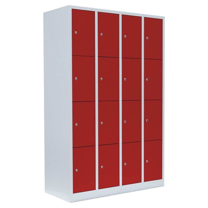 Lüllmann Schließfachschrank 4 Abteile 1800 x 1170 x 500 mm 16 Fächern Produktbild Lüllmann Schließfachschrank 4 Abteile 1800 x 1170 x 500 mm 16 Fächern