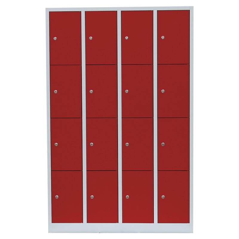 Lüllmann Schließfachschrank 4 Abteile 16 Fächern 1800 x 1170 x 500 mm Produktbild Lüllmann Schließfachschrank 4 Abteile 16 Fächern 1800 x 1170 x 500 mm bild 2