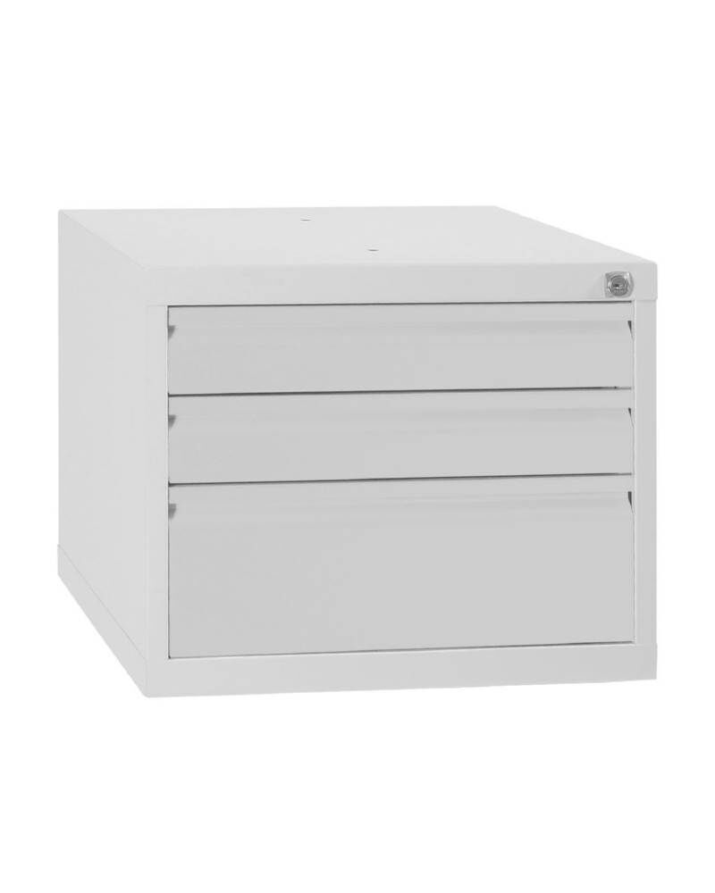 Lüllmann Schubladenmodul 3 Schubladen 380 x 460 x 550 mm in lichtgrau Produktbild Lüllmann Schubladenmodul 3 Schubladen 380 x 460 x 550 mm in lichtgrau