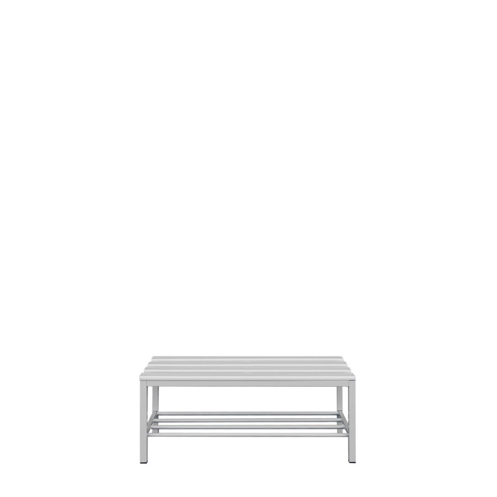 Produktbild Lüllmann Sitzbank mit Schuhrost 400 x 1000 x 400 mm lichtgrau