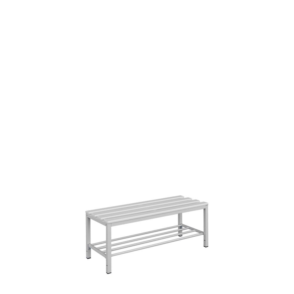 Produktbild Sitzbank mit Schuhrost, 400 x 1000 x 400 mm, lichtgrau bild 2