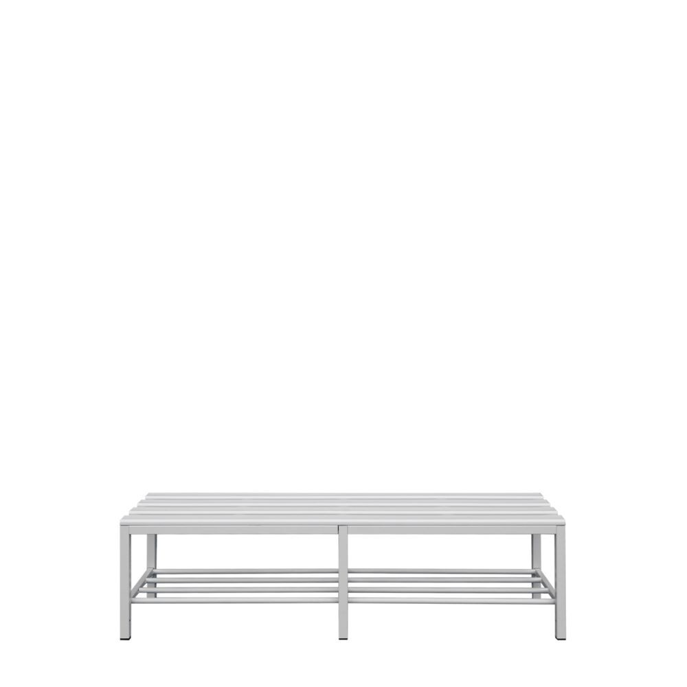 Produktbild Lüllmann Sitzbank mit Schuhrost 400 x 1500 x 400 mm lichtgrau
