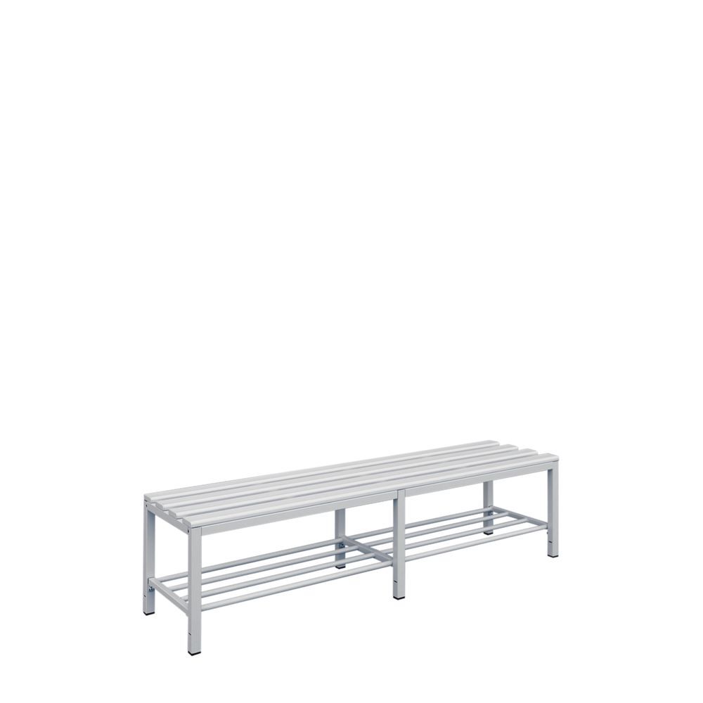 Produktbild Sitzbank mit Schuhrost, 400 x 1500 x 400 mm, lichtgrau bild 2