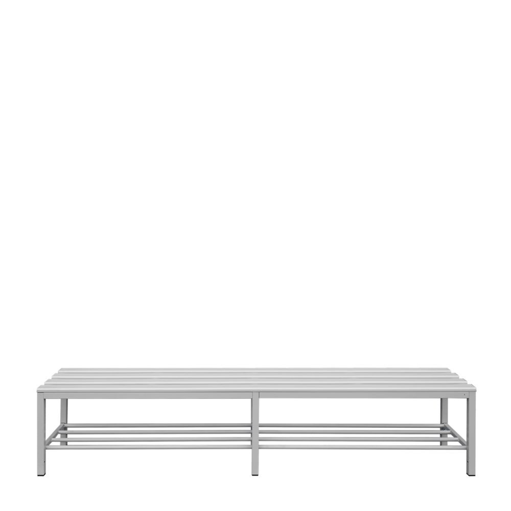 Produktbild Lüllmann Sitzbank mit Schuhrost 400 x 2000 x 400 mm lichtgrau
