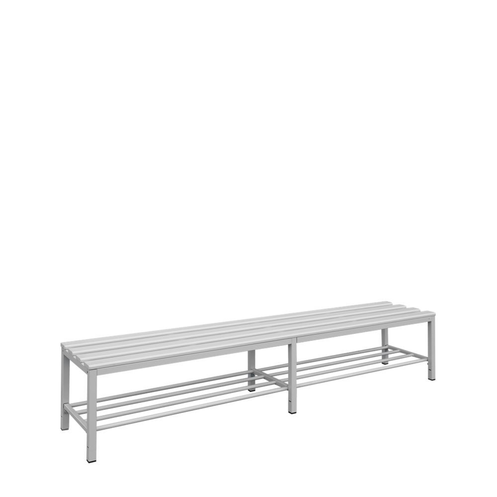 Produktbild Sitzbank mit Schuhrost, 400 x 2000 x 400 mm, lichtgrau bild 2