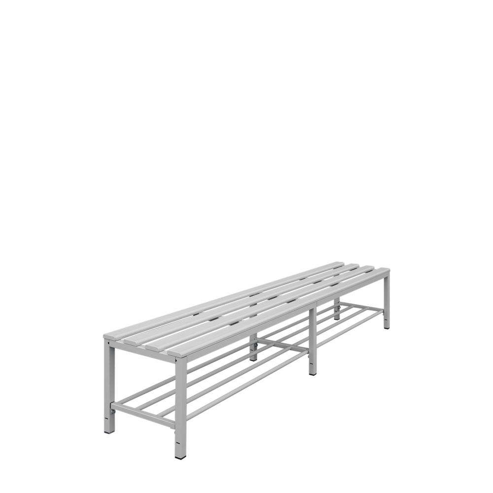 Produktbild Sitzbank mit Schuhrost, 400 x 2000 x 400 mm, lichtgrau bild 3