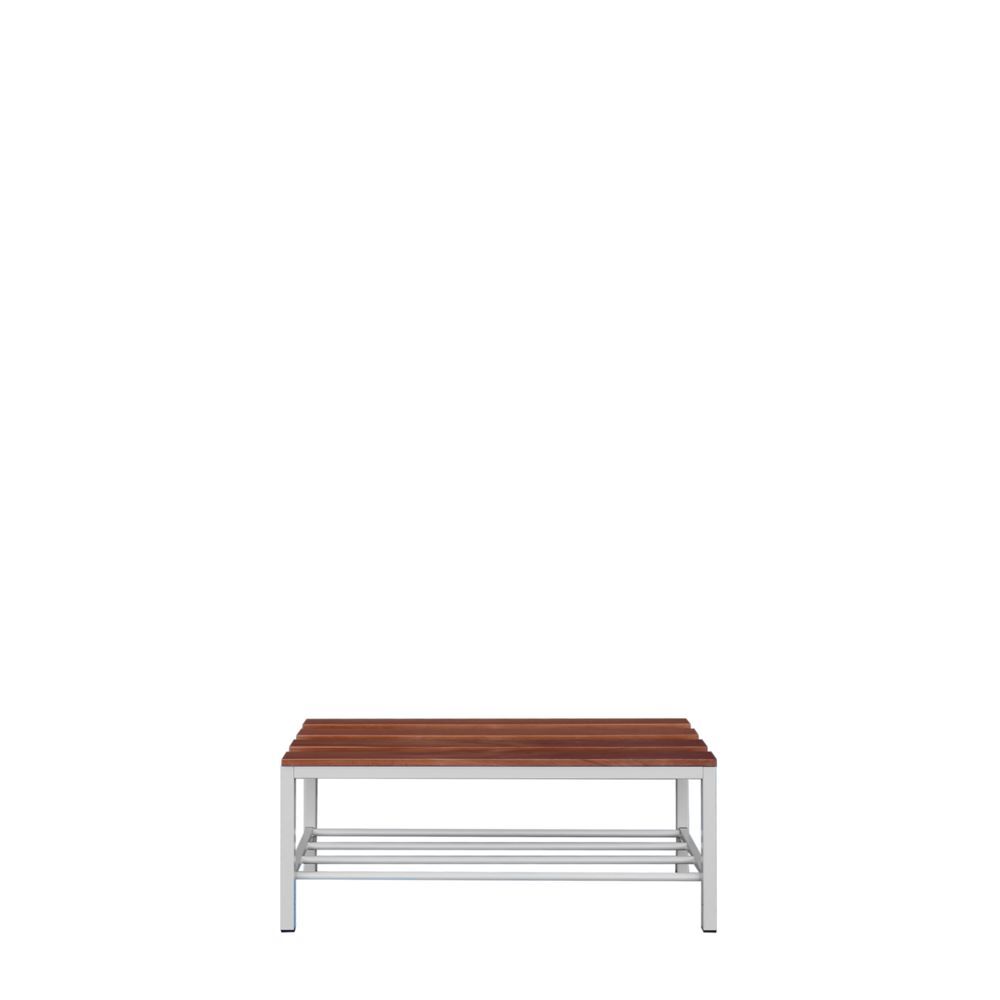 Produktbild Lüllmann Sitzbank mit Schuhrost 400 x 1000 x 400 mm lichtgrau buche