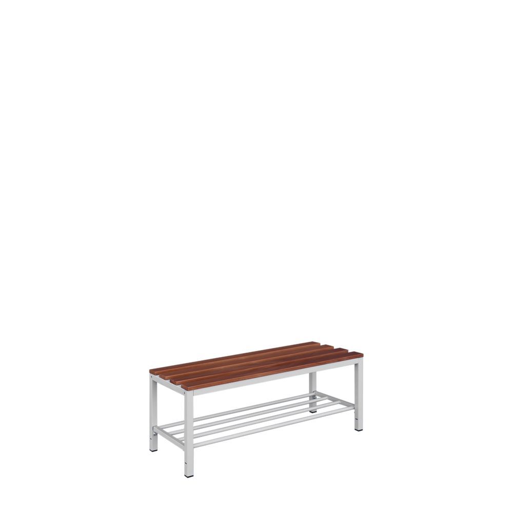 Produktbild Sitzbank mit Schuhrost, 400 x 1000 x 400 mm, lichtgrau/buche bild 2