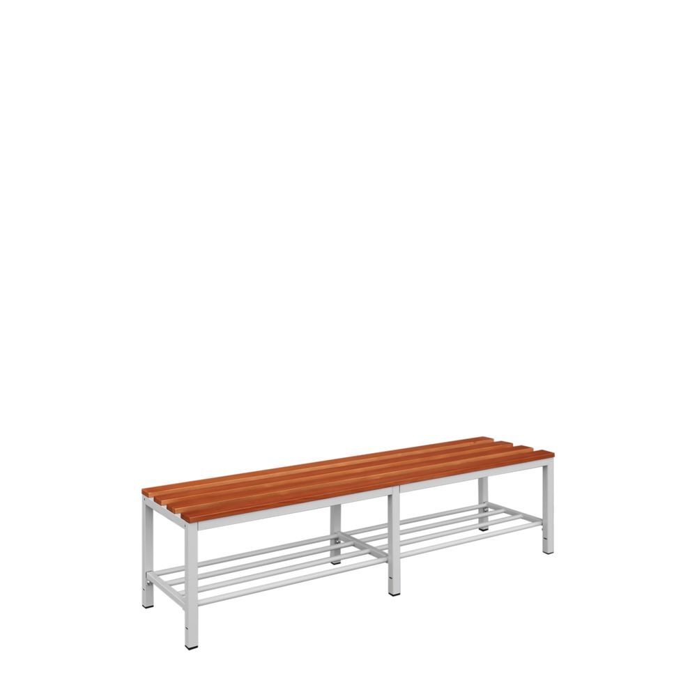 Produktbild Sitzbank mit Schuhrost, 400 x 1500 x 400 mm, lichtgrau/buche bild 2