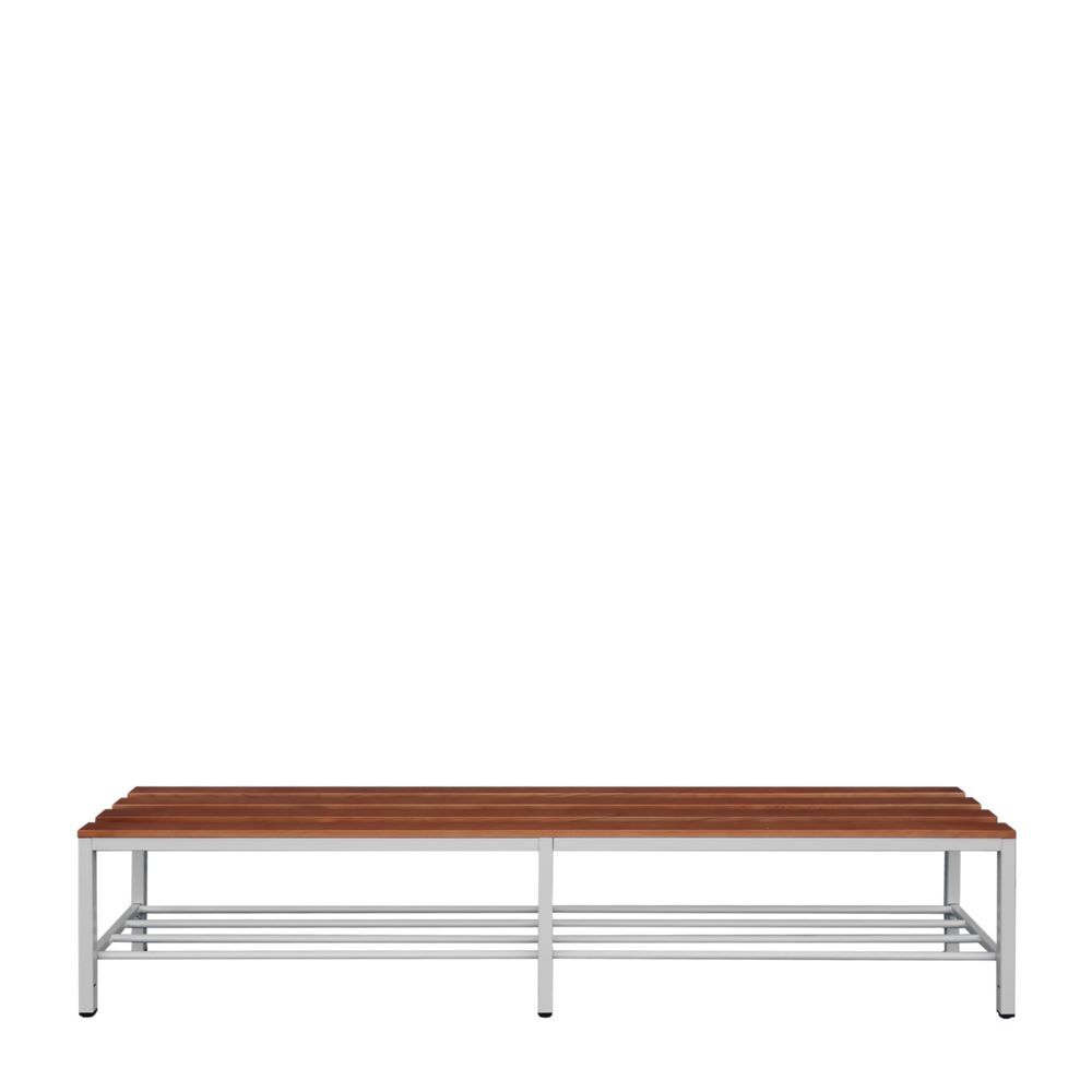 Produktbild Lüllmann Sitzbank mit Schuhrost 400 x 2000 x 400 mm lichtgrau buche