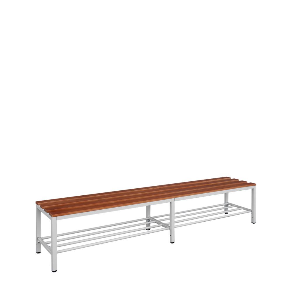 Produktbild Sitzbank mit Schuhrost, 400 x 2000 x 400 mm, lichtgrau/buche bild 2