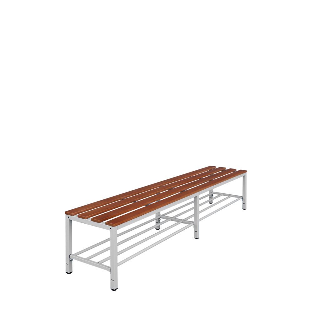 Produktbild Sitzbank mit Schuhrost, 400 x 2000 x 400 mm, lichtgrau/buche bild 3
