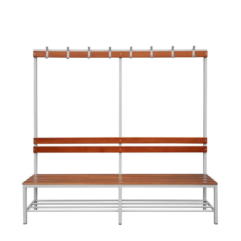 Produktbild Lüllmann Sitzbankgarderobe mit Schuhrost 400/1825 x 2000 x 400 mm lichtgrau buche