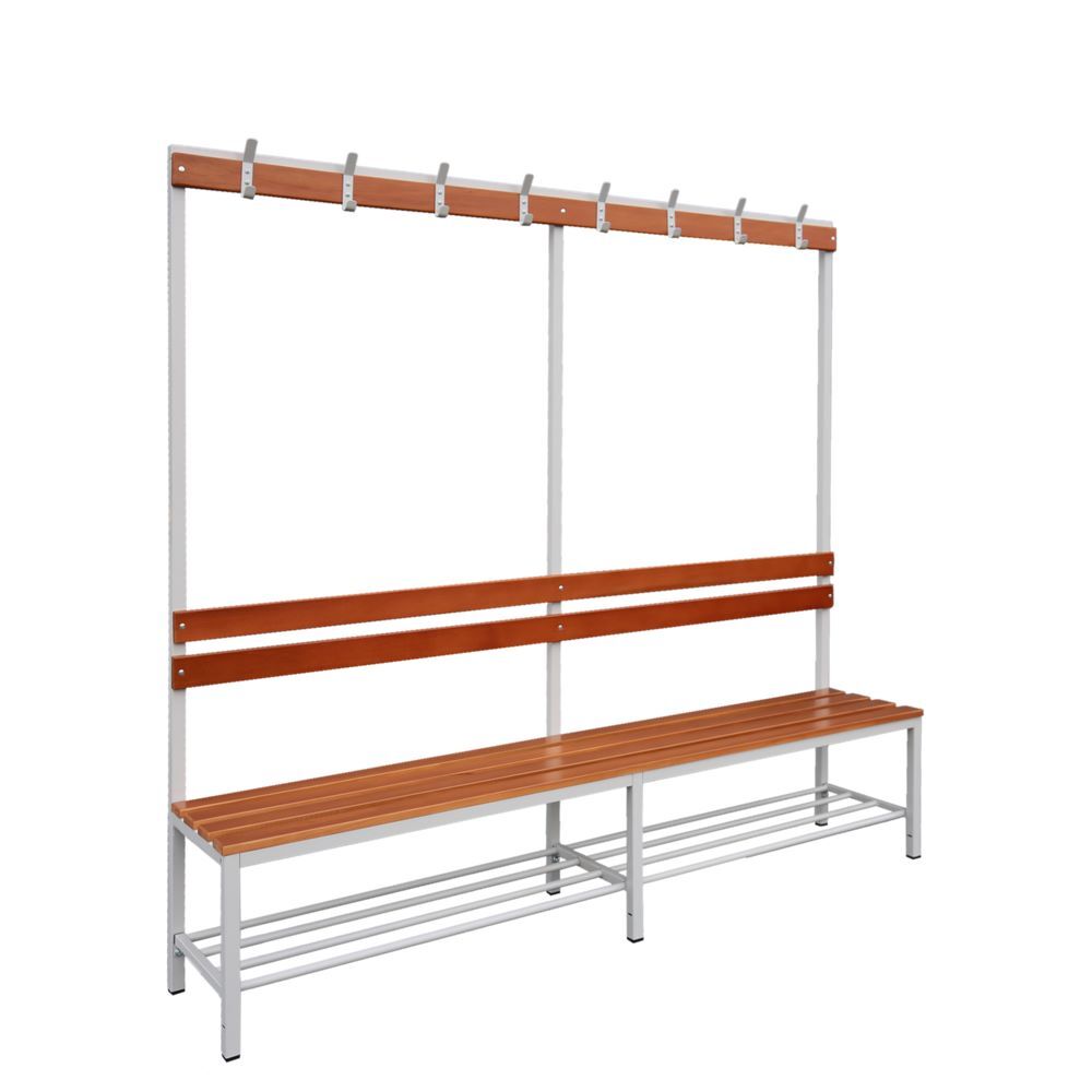 Produktbild Sitzbankgarderobe mit Schuhrost 400/1825 x 2000 x 400 mm lichtgrau/buche bild 2