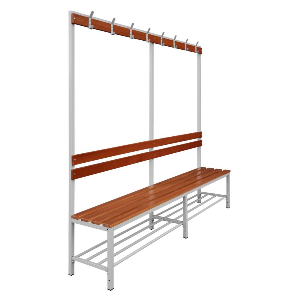 Produktbild Sitzbankgarderobe mit Schuhrost 400/1825 x 2000 x 400 mm lichtgrau/buche bild 3